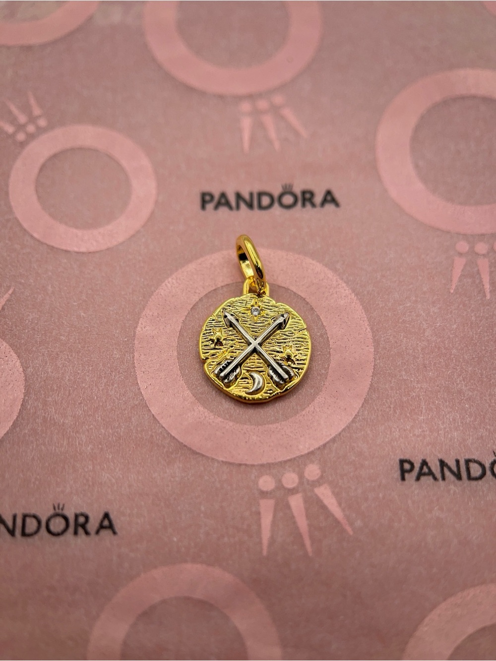 Pandora Gold-Plated Arrows & Constellation Medallion Dangle Charm 363365C01